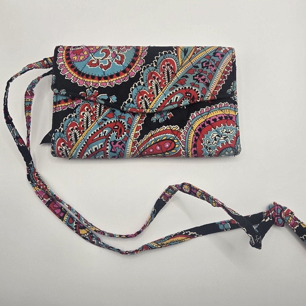 Vera Bradley Parisian Paisley All in One Crossbody Wallet Wristlet Retired